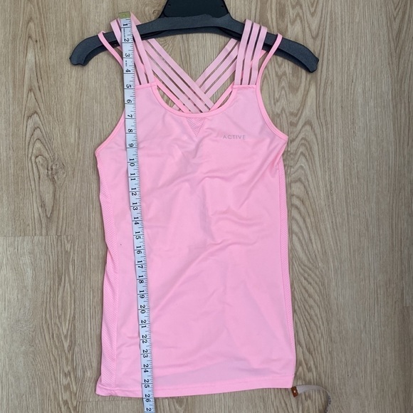 Y2K Sporty Chic Active Strappy Tank Top Soft Pink Athleisure Fit UK 10 - Picture 6 of 10